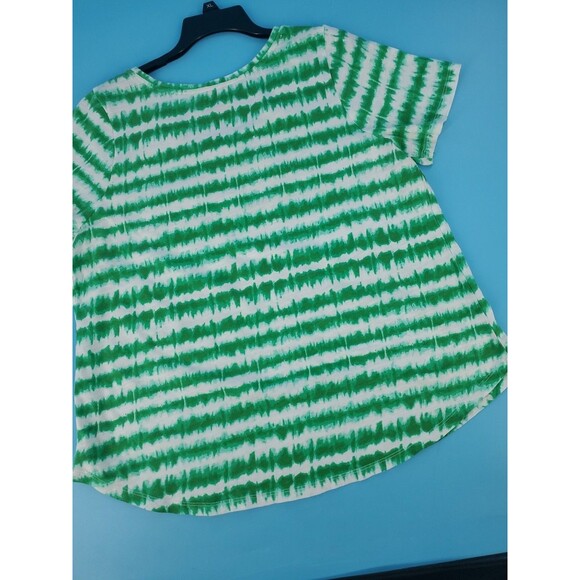 Womens Tie Dye Tee Geen Sz 16 Lightweight Summer Short Sleeve Lane Bryant - Picture 8 of 10